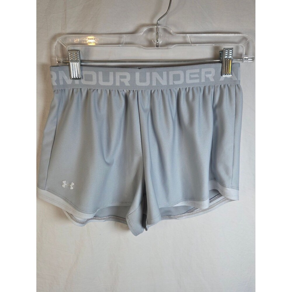 Under Armour Women's Tech Play Up Shine Shorts Grey Size Small EUC